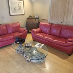 Contemporary Leather Couch And Loveseat