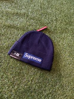Navy Supreme Box Logo Beanie