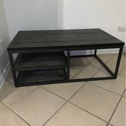 Black Metal And Wood Coffee Table
