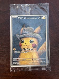 SEALED Pikachu with Grey Felt Hat 085 Promo Card Pokemon Van Gogh Museum IN HAND