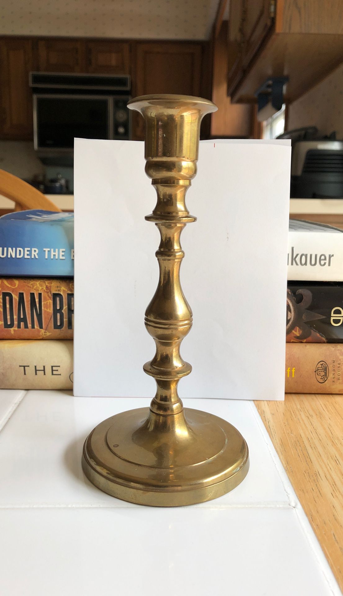 Brass candle holder for taper candle