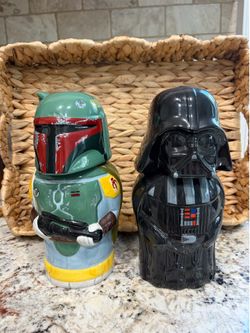 Star Wars Boba Fett and Darth Vader Ceramic Beer Steins