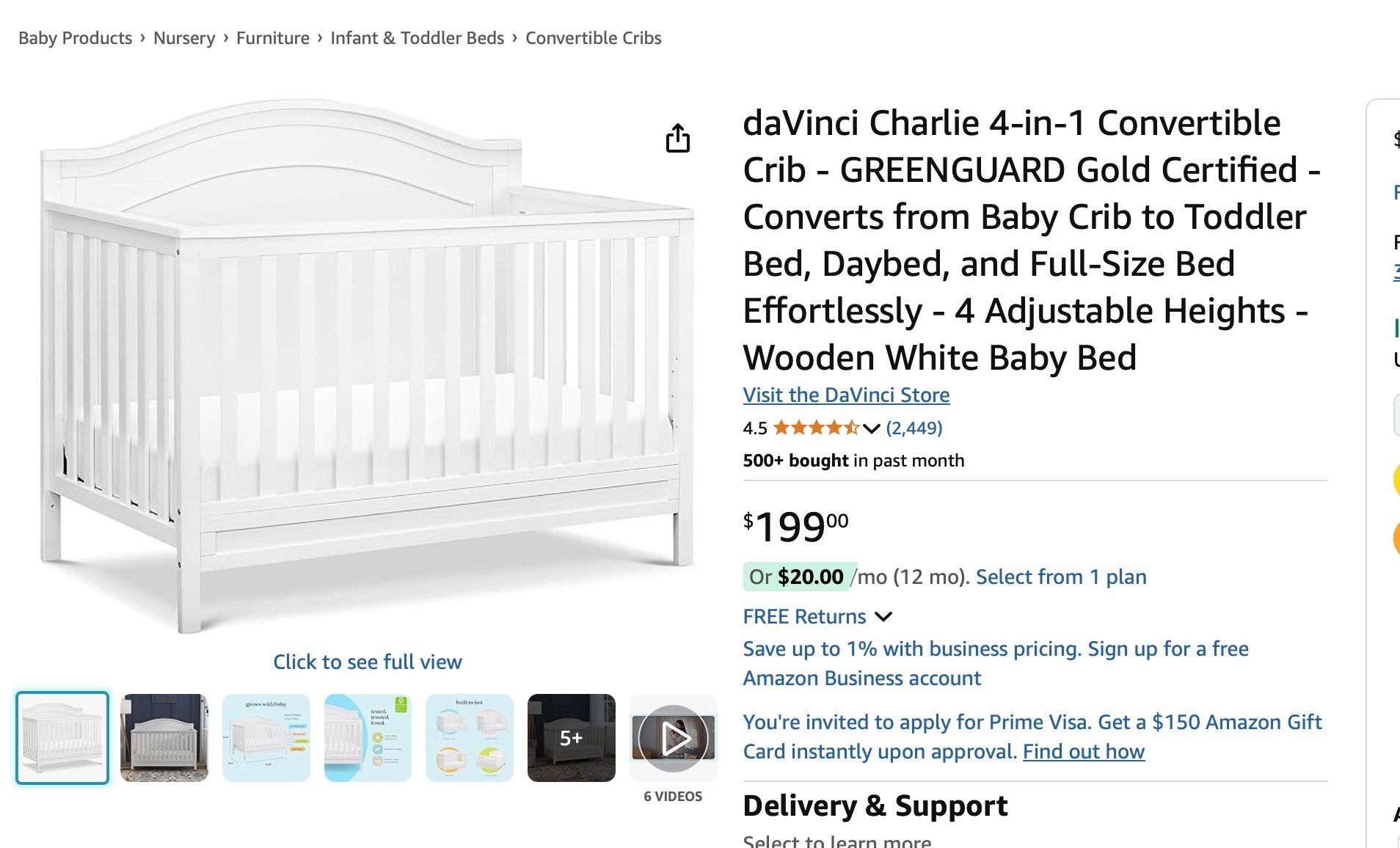 Convertible Crib In Baby Toddler Bed