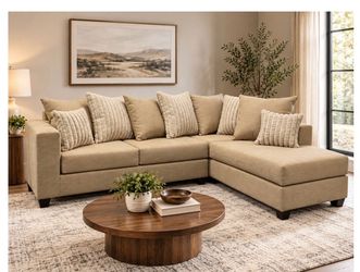 On Sale for the month of October, light brown sectional with free delivery