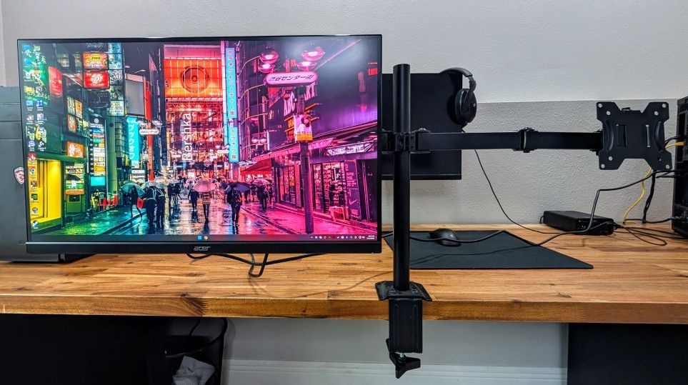 27" Acer Nitro VG270U BMIIPX 1MS 1440P 75HZ Freesync Gaming Monitor With Desk Dual Vesa Mount