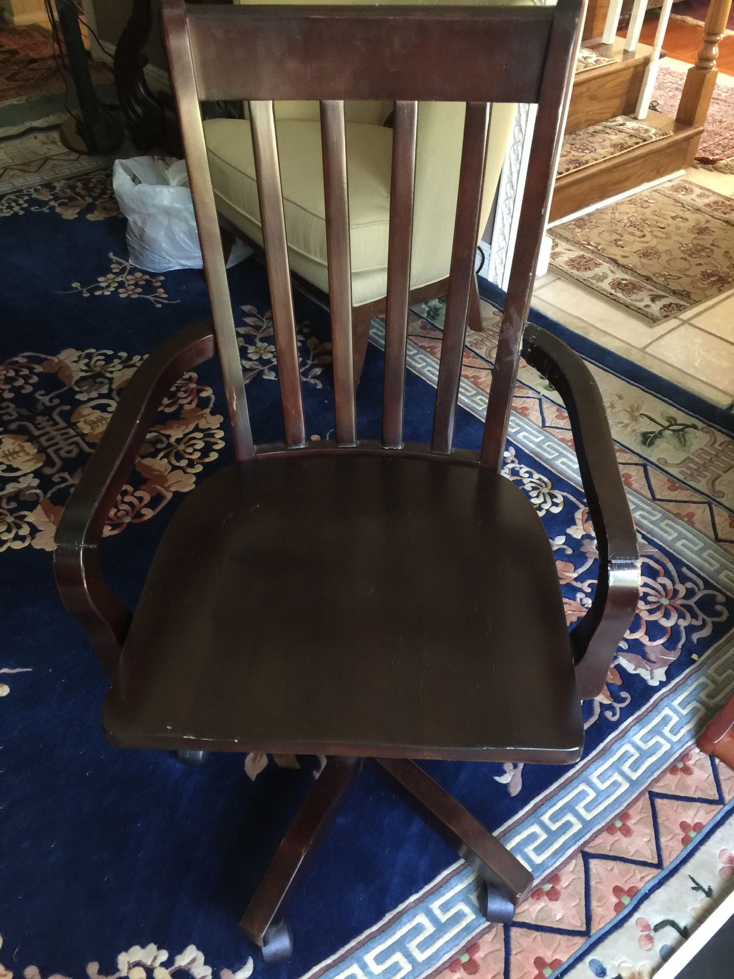 Wooden computer chair good condition $30.00