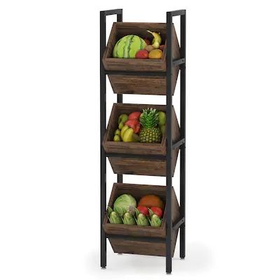 30 -Bottle Brown MDF Wine rack Fruit Basket