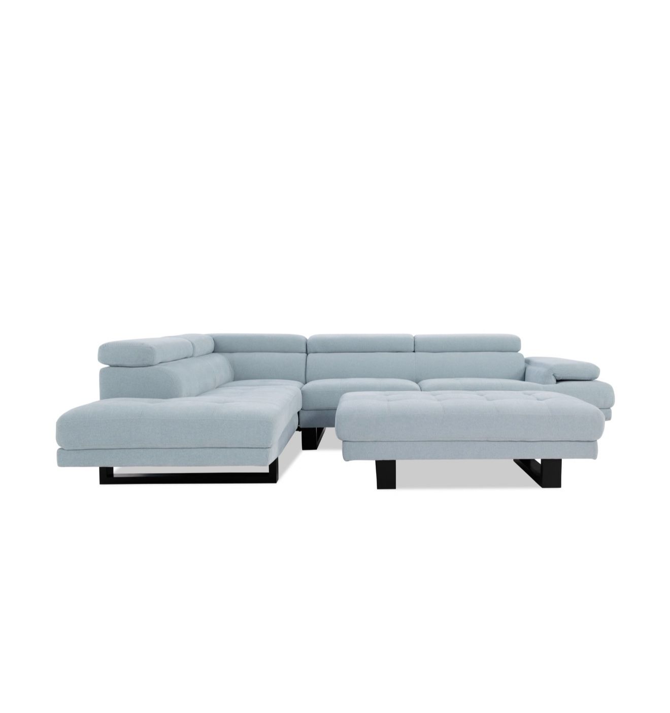 Avalon Light Blue 123'' 2 Piece Left Arm Facing Chaise Sectional