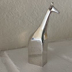 Silver Giraffe Paperweight 