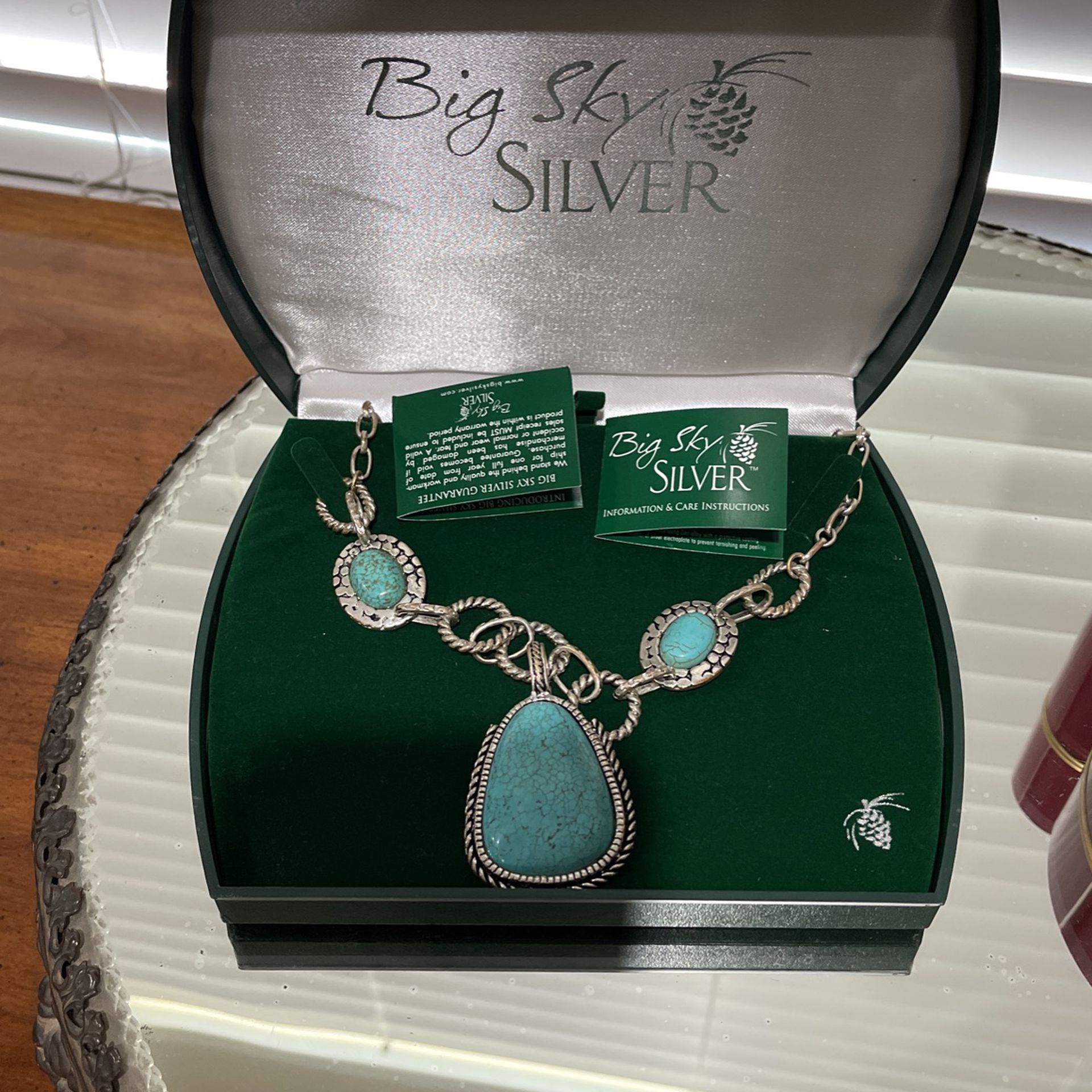 Big Sky Silver Turquoise Necklace Mothers Day Gift 