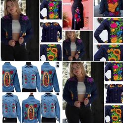 Mexican Embroidered Jean Jackets ✨.                    Chamaras Bordadas Mexicanas