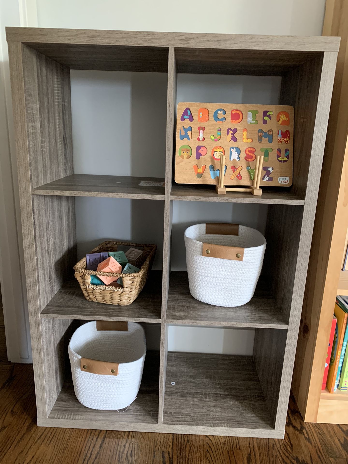 13” 6 cube organizer shelf - gray