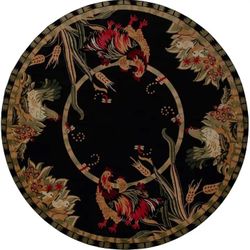 NEW ROUND ROOSTER AREA RUG