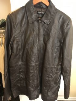 Style & co leather jacket woman so xl