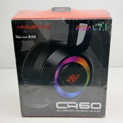 ABKONCORE CH60 Real 7.1 USB Gaming Headset RGB Vibration Mic Black | New, Sealed