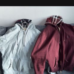 Burberry Jackets Burgundy And Blue 250 Each 