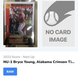 It’s called score Bryce Young rookie card you 01 the number to Card and it won’t $46.22 in mint condition
