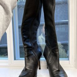 COACH Black Leather High-Heel Boots – Women’s Size 7B – Great Condition