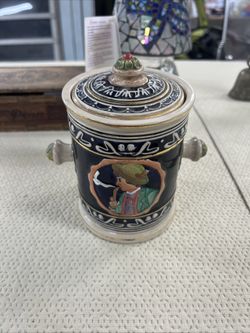 German Tobacco Jar With Lid