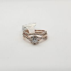 10K Rose Gold Diamond Wedding Set Size 7. 806942-1