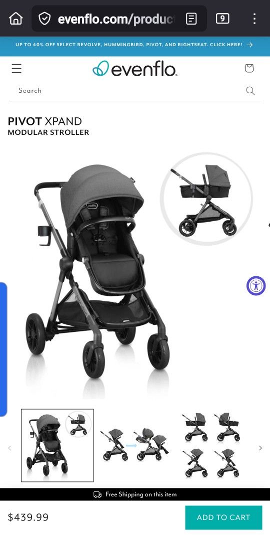 Evenflo Pivot Xpand Stroller & Etc