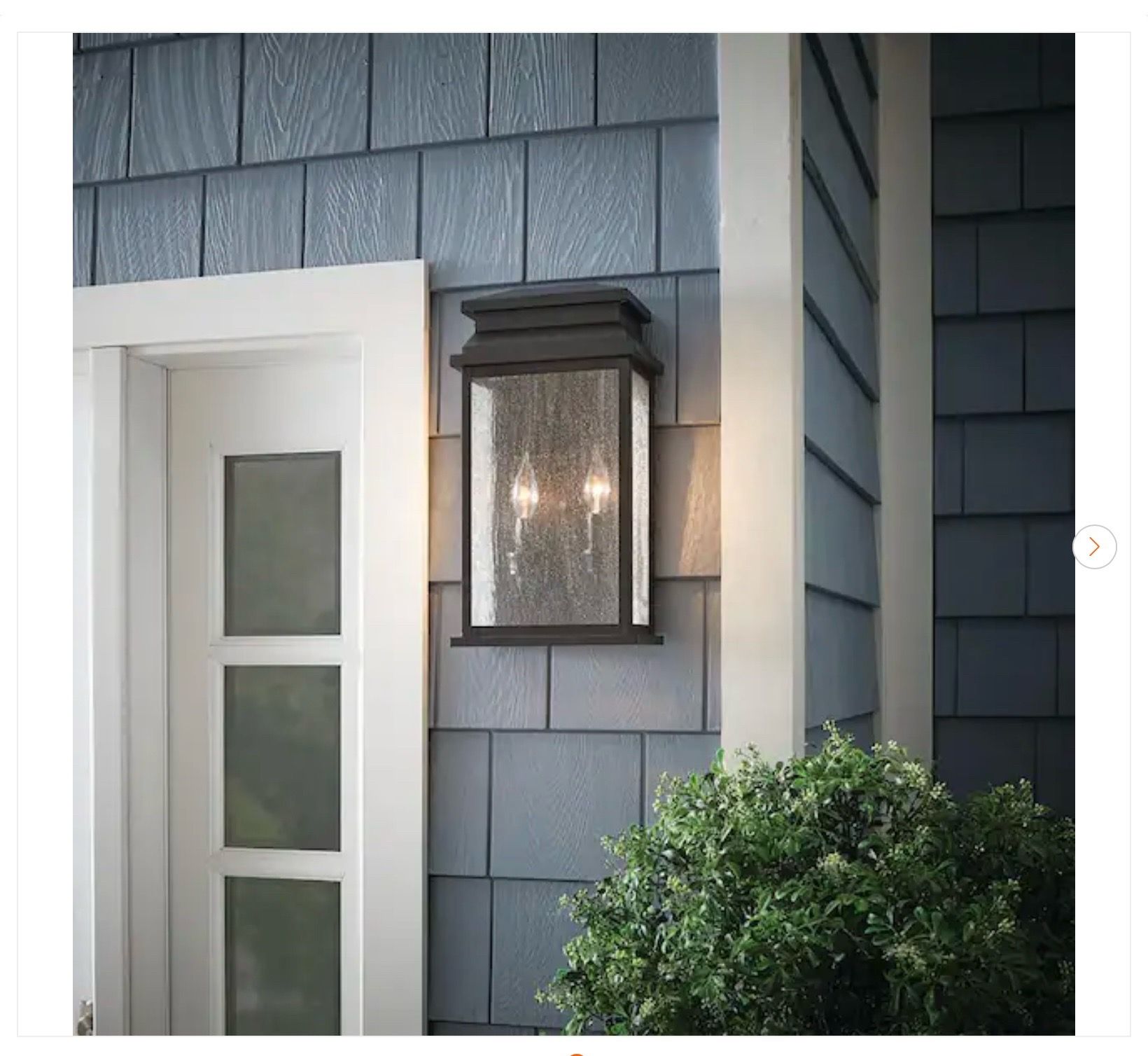 Home Decorators Collection Sirrine 17.25 in. 2-Light Black Outdoor Wall Light Fixture Sconce - New