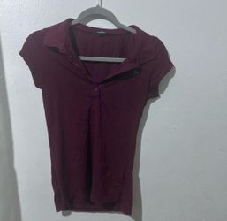 Ambiance Burgundy Short Sleeve Top