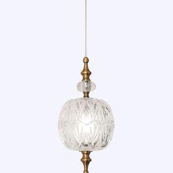 TLOLGT Antique Delicate Decorative Pattern Glass Ceiling Pendant Lighting