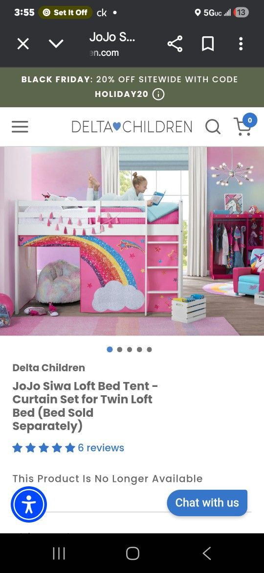 Girls Jojo Siwa Loft Bed With Dress Up Cabinet