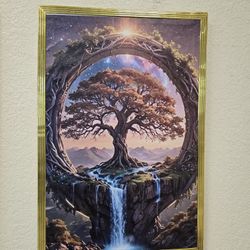 BRAND NEW 
Mystical Tree Of Life Canvasglowing Roots & Cascading Waterfall Art Wall Art,25" x 17"
