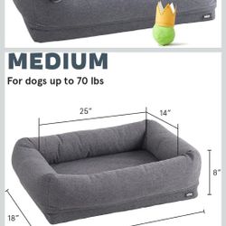 Barkbox Memory Foam Dog Bed with High Density Foam Base for Orthopedic Joint Relief - Crate Lounger, Dog Couch or Sofa Pet Bed - Machine Washable Cove