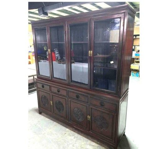 Solid Rosewood Two Piece China CabinetFREE FREE Ready For Pick Up