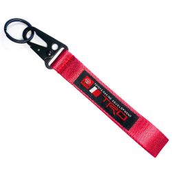 BRAND NEW JDM TRD Red Wrist Racing Keychain Metal key Ring Hook Strap Lanyard Universal