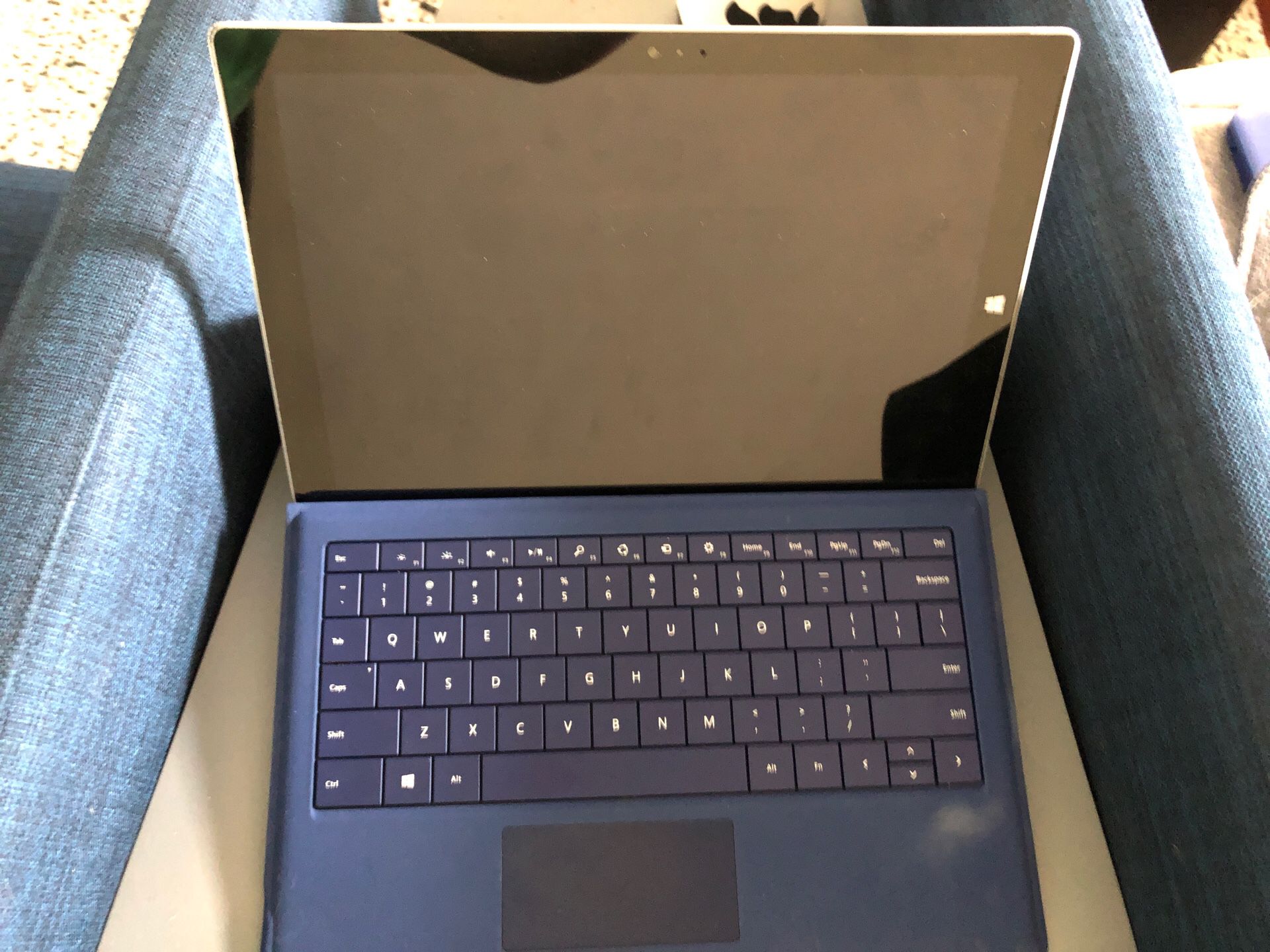 Microsoft Surface 3 with charger and keyboard