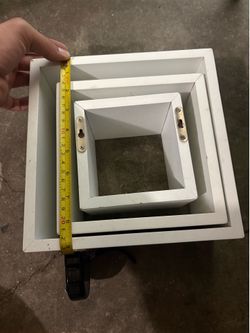 White square floating cube shelves