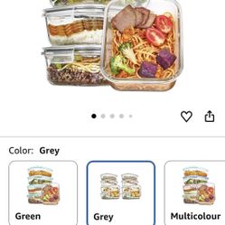 $20!new!5 Pack 35oz Glass Food Storage Containers with Lids, Meal Prep Containers, Airtight Reusable Lunch Container Set, Safe for Oven, Microwave, F