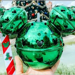 Disney Parks Holiday Green Sipper & Popcorn Bucket!