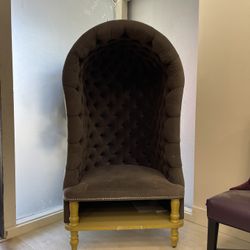 Papillon Vintage Chair – Grey with Yellow Trim