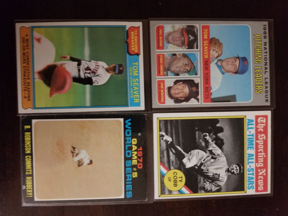 70s Baseball 4 Card lot.