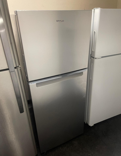 Whirlpool Top Freezer Fridge – Stainless, Glass Shelves
