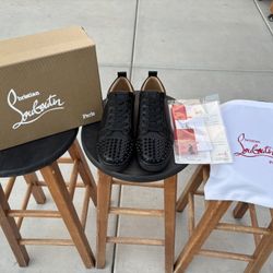 Black Leather Red Bottoms