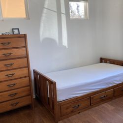Bed Frame And Dresser Set