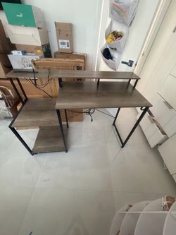 L-Shaped Desk with Shelves