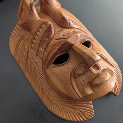 N.2 - Wooden Hand Crafted Maya Mask 