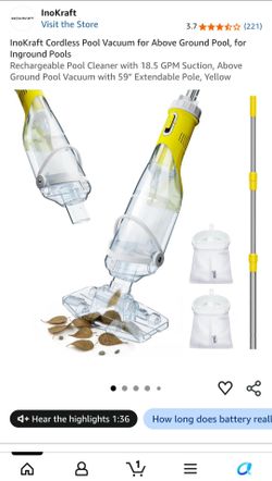 Cordless Pool Vacuum with Extendable Pole