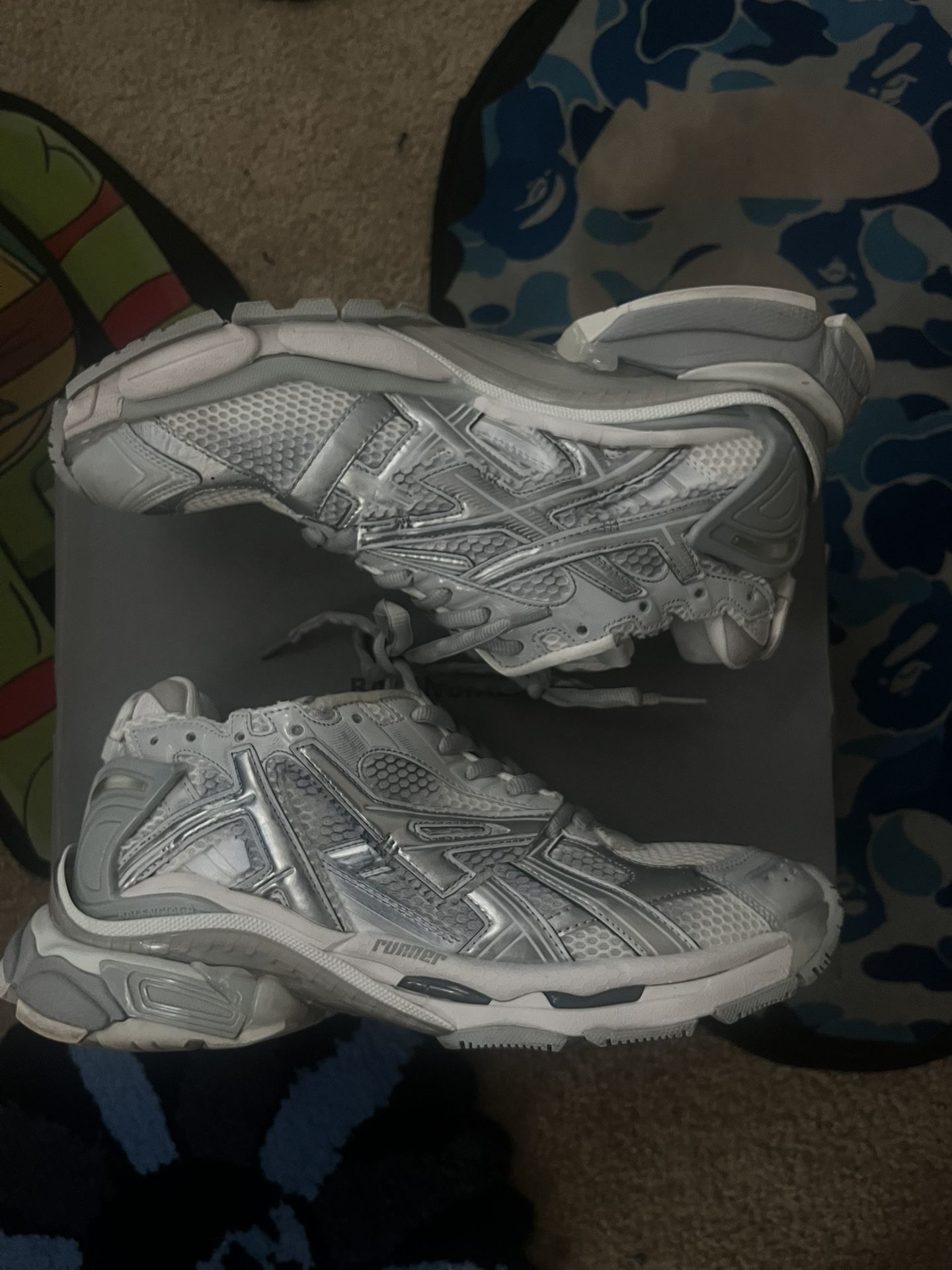 Balenciaga Runners - Size 45 US 11.5 (Silver/White)