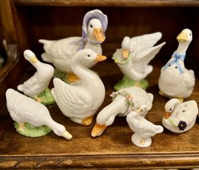 Vintage Ceramic Goose Figurine Collection