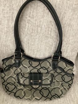 Nice Black and Gray canvas bag double handles
