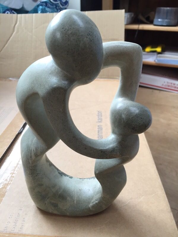 Soap stone? Woman child sculpture