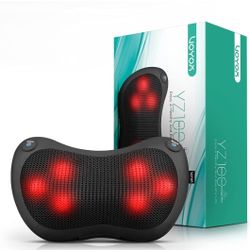 Shiatsu Neck and Back Massager with Heat - 3D Kneading Deep Tissue Massage Pillow for Lower Back, Shoulder, Calf, Foot, Use at Home, Car, Office YZ100